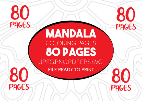 80 Mandala Design for Coloring Pages Graphics for Kdp Interiors