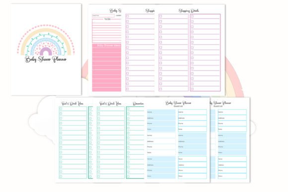 Baby Shower Planner Graphics for Kdp Interiors