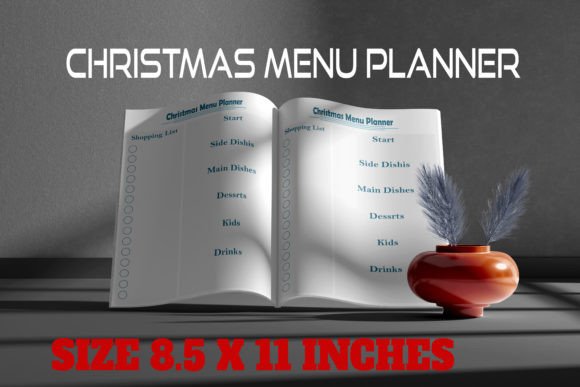Christmas Menu Planner Graphics for KDP Interiors