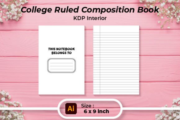 College Ruled Notebook 6 X 9 Inch KDP