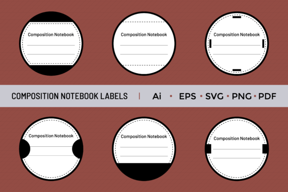 Composition Notebook Labels: Graphics for KDP Interiors
