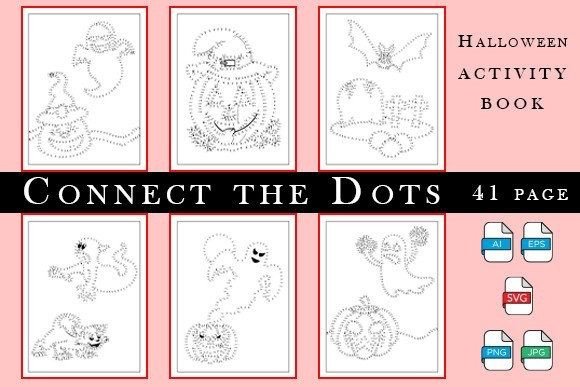 Connect the Dots Halloween Activity Book: Graphics for KDP Interiors