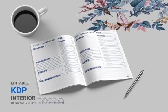 Daily Planner Editable: KDP Interiors & Graphics