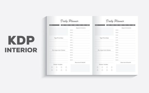 Daily Planner Template Kdp Interiors Graphics