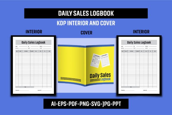 Daily Sales Logbook KDP Interior Cover Graphics