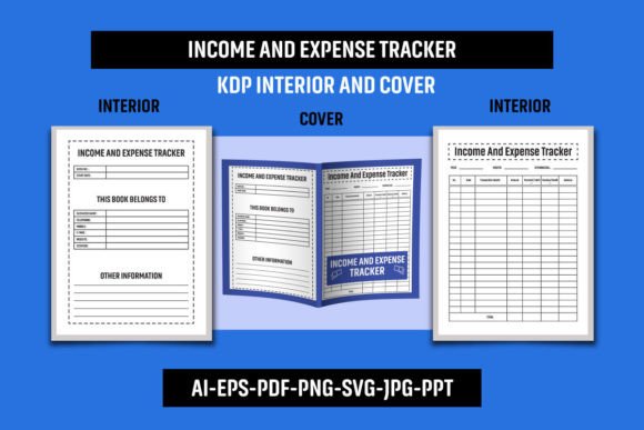 Income and Expense Tracker KDP Interior Graphics