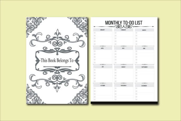 KDP Interior Monthly To Do List Logbook Graphics