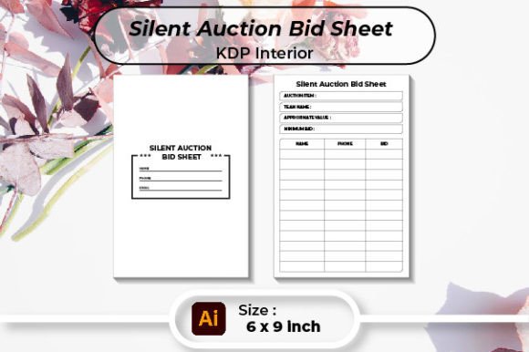 KDP Silent Auction Bid Sheet Interior Graphics