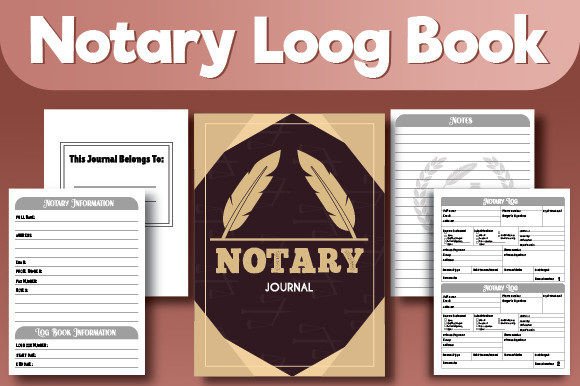 Notary Journal Public Record Log Book Graphics for Kdp Interiors
