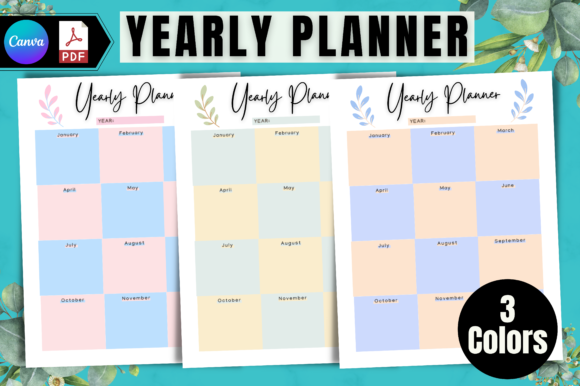 Printable Yearly Planner on One Page Graphics