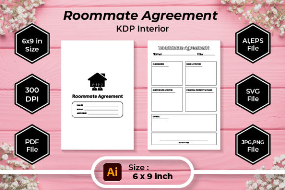 Roommate Agreement KDP Interior Template: Graphics for Kdp Interiors