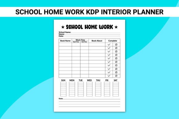 School Home Work KDP Interior Planner Graphics