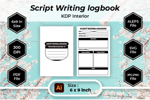 Script Writing Logbook KDP Interior: A Graphic Design Asset for Branding and Marketing