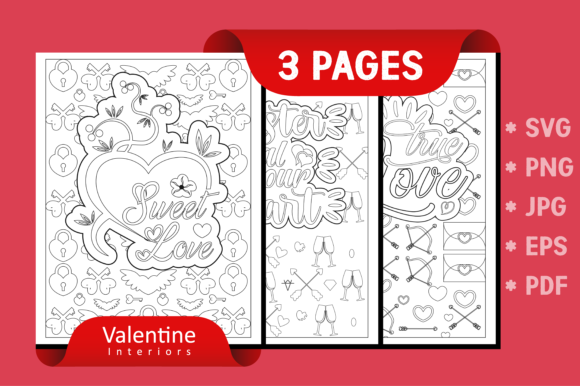 SVG Valentine Coloring Page KDP Interior