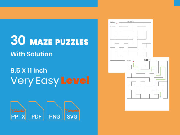 Very Easy Maze Puzzle 60 Pages KDP Graphics