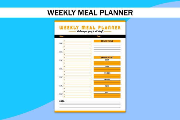 Weekly Meal Planner Kdp Interior Graphics