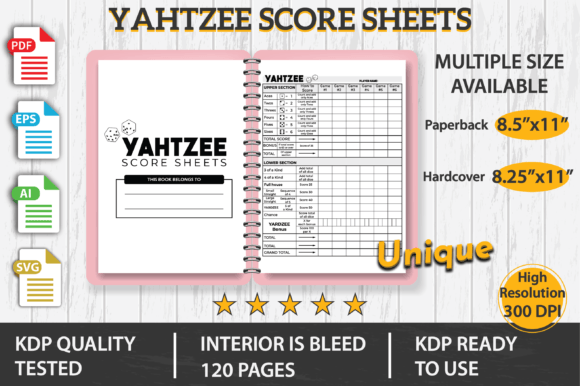 Yahtzee Score Sheets KDP Interior Review